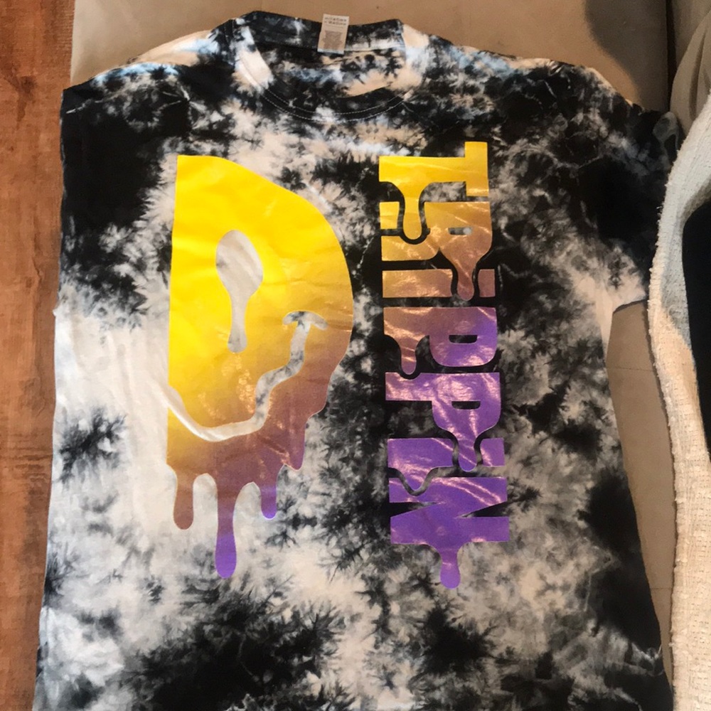 “TRIPPIN” Custom Tee L Black/Grey